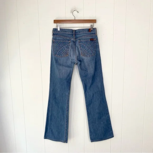 7 For All Mankind By Jerome Dahan Jeans Bootcut Low Rise Pocket Detail Sz 28 - Picture 8 of 13